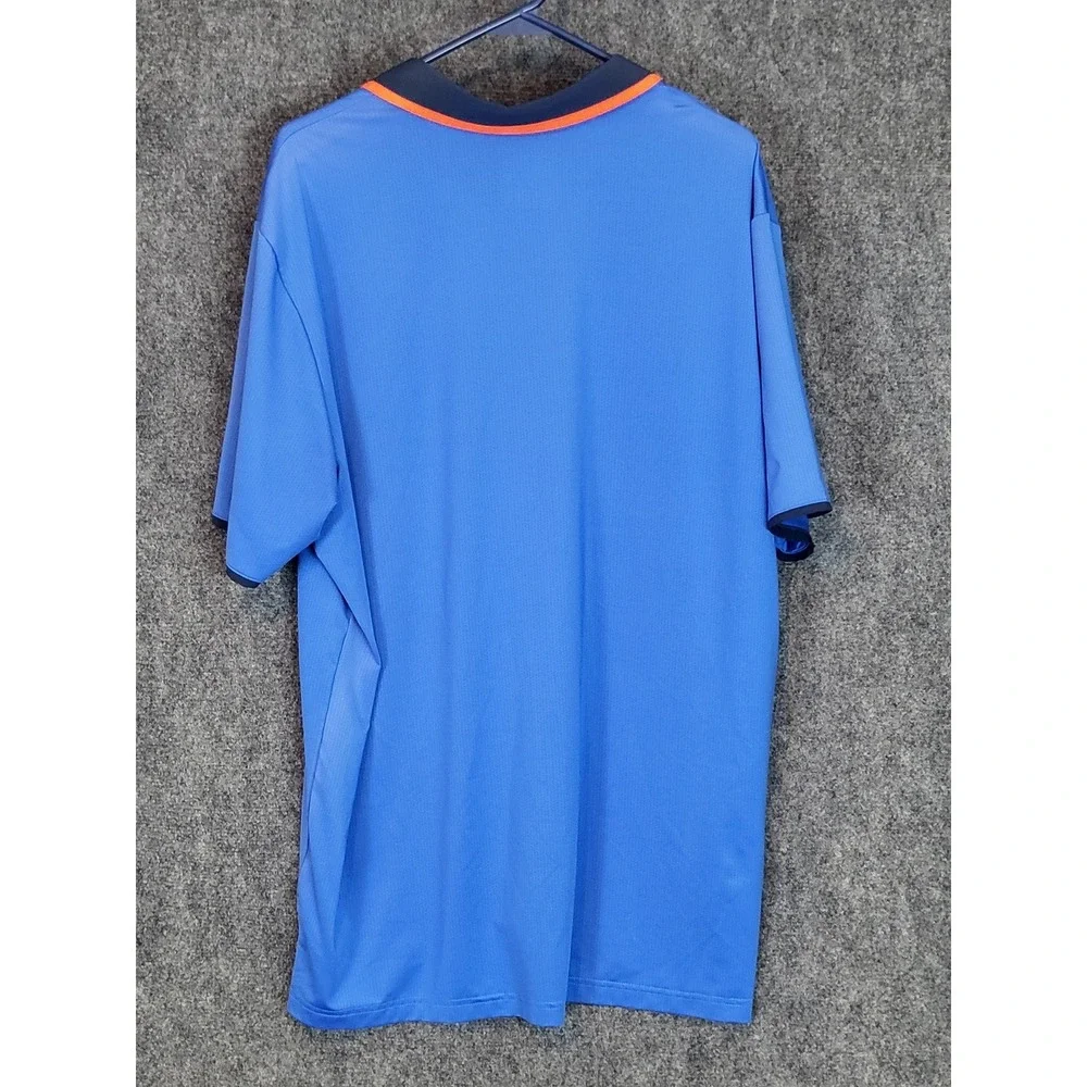 Adidas‎ ClimaCool Polo Shirt Mens XL Blue Orange Woodstock Club Golf Casualwear